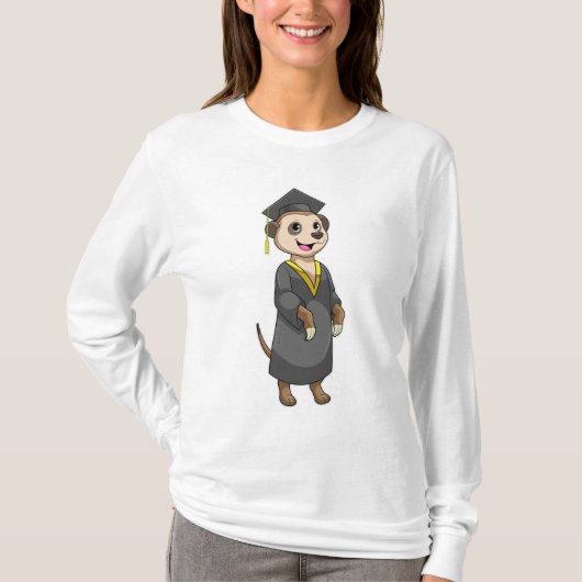 Meerkat als Student mit Diplom T-Shirt (Vorderseite)