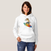 Meerkat als Surfer mit Surfboard Hoodie (Vorne ganz)