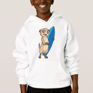 Meerkat als Surfer mit Surfboard Hoodie
