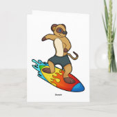 Meerkat als Surfer mit Surfboard Karte (Rückseite)