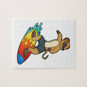 Meerkat als Surfer mit Surfboard Puzzle (Horizontal)
