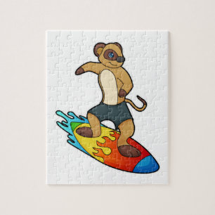 Meerkat als Surfer mit Surfboard Puzzle