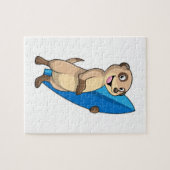 Meerkat als Surfer mit Surfboard Puzzle (Horizontal)