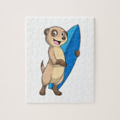 Meerkat als Surfer mit Surfboard Puzzle (Vertikal)