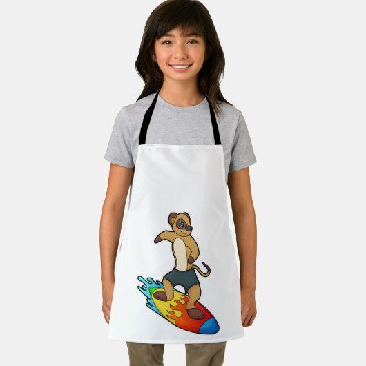 Meerkat als Surfer mit Surfboard Schürze (Insitu)