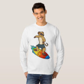Meerkat als Surfer mit Surfboard T-Shirt (Vorne ganz)