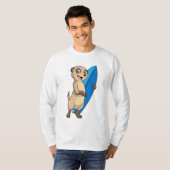Meerkat als Surfer mit Surfboard T-Shirt (Vorne ganz)