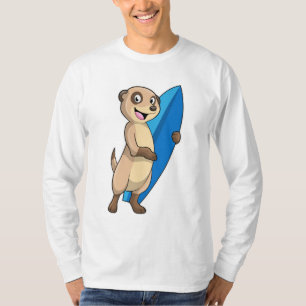 Meerkat als Surfer mit Surfboard T-Shirt
