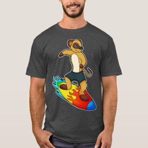 Meerkat als Surfer mit Surfboard T-Shirt