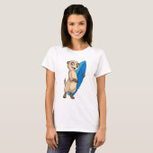 Meerkat als Surfer mit Surfboard T-Shirt (Vorne ganz)
