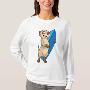 Meerkat als Surfer mit Surfboard T-Shirt
