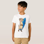 Meerkat als Surfer mit Surfboard T-Shirt (Vorne ganz)
