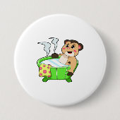 Meerkat am Baden in der Badewanne Button (Vorderseite)