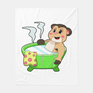 Meerkat am Baden in der Badewanne Fleecedecke
