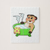 Meerkat am Baden in der Badewanne Puzzle (Vertikal)