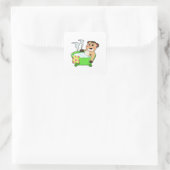 Meerkat am Baden in der Badewanne Quadratischer Aufkleber (Tasche)