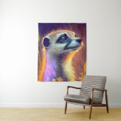 Meerkat Animal Portrait Painting Wildlife Wandteppich (Beispiel)