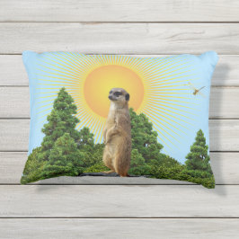Meerkat Animal w/Dragonfly (Rückseite & Vorderbild Kissen Für Draußen