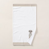 Meerkat auf Beige & Weiß Badhandtuch Set (Handtuch)