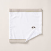 Meerkat auf Beige & Weiß Badhandtuch Set (Waschlappen)