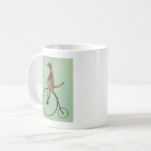 Meerkat auf Black Penny Farthing 2 Kaffeetasse (Vorderseite Links)