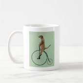 Meerkat auf Black Penny Farthing 2 Kaffeetasse (Links)
