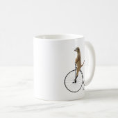 Meerkat auf Black Penny Farthing Kaffeetasse (VorderseiteRechts)