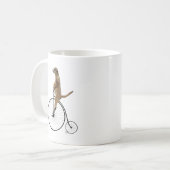 Meerkat auf Black Penny Farthing Kaffeetasse (Vorderseite Links)