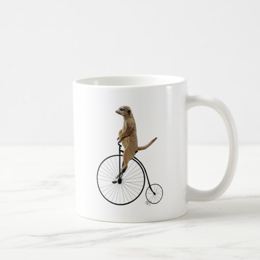 Meerkat auf Black Penny Farthing Kaffeetasse (Rechts)