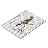 Meerkat auf Black Penny Farthing Notizblock (Linke Seite)