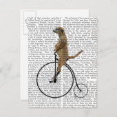 Meerkat auf Black Penny Farthing Postkarte (Vorne/Hinten)