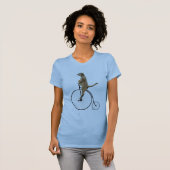 Meerkat auf Black Penny Farthing T-Shirt (Vorne ganz)