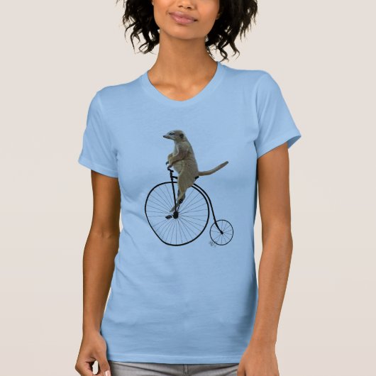 Meerkat auf Black Penny Farthing T-Shirt (Vorderseite)