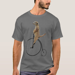 Meerkat auf Black Penny Farthing T-Shirt