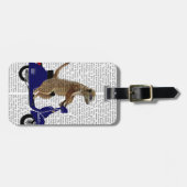 Meerkat auf Dark Blue Moped Gepäckanhänger (Vorderseite horizontal)