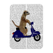 Meerkat auf Dark Blue Moped Magnet (Vertikal)