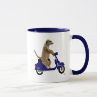 Meerkat auf Dark Blue Moped