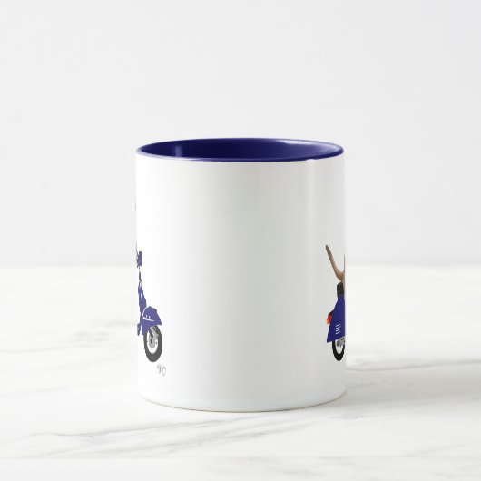Meerkat auf Dark Blue Moped Tasse (Zentrum)