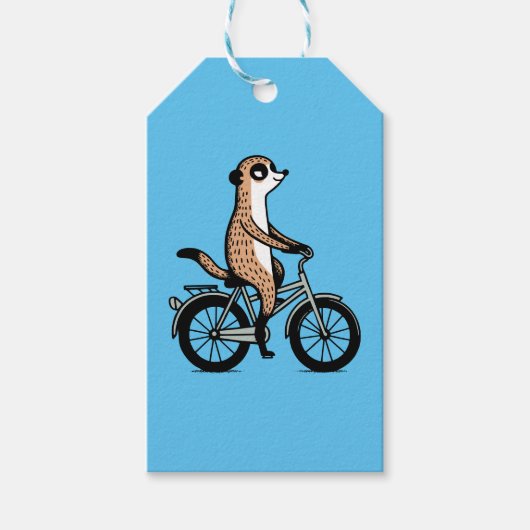 Meerkat auf dem Fahrrad Geschenkanhänger (Vorderseite)