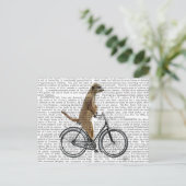 Meerkat auf dem Fahrrad Postkarte (Stehend Vorderseite)