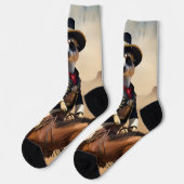 Meerkat auf einem Pferd: Könnte der einsame Fremde Socken (Linkes Detail)