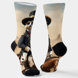 Meerkat auf einem Pferd: Könnte der einsame Fremde Socken