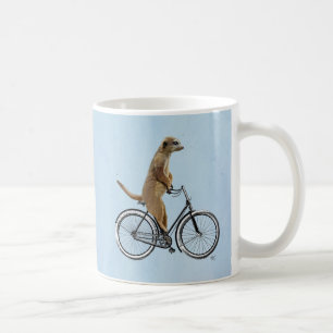 Meerkat auf Fahrrad 2 Kaffeetasse