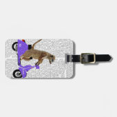 Meerkat auf Lilac Moped Gepäckanhänger (Vorderseite horizontal)