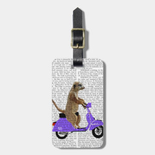 Meerkat auf Lilac Moped Gepäckanhänger