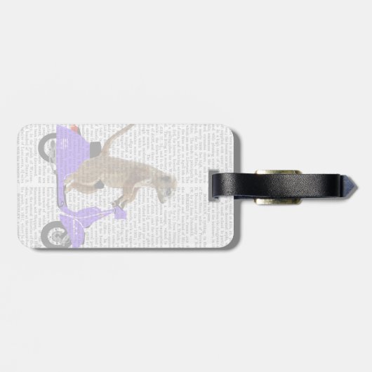 Meerkat auf Lilac Moped Gepäckanhänger (Rückseite horizontal)