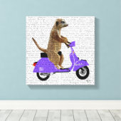 Meerkat auf Lilac Moped Leinwanddruck (Insitu (Holzboden))