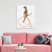 Meerkat auf Orange Penny Farthing Leinwanddruck (Insitu (Wohnzimmer))