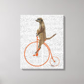 Meerkat auf Orange Penny Farthing Leinwanddruck (Vorderseite)