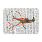 Meerkat auf Orange Penny Farthing Magnet (Horizontal)